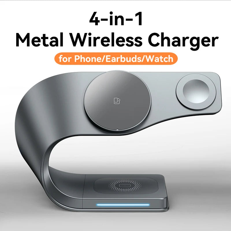 4 in 1 Metal Shell Wireless Charger